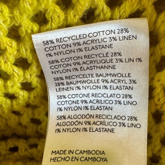 Pilcro Open-Stitch Crew-Neck Sweater, Yellow, Size XS - Picture 9 of 10